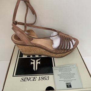 Frye, ankle strap sandals. Tan leather, size - 7 1/2